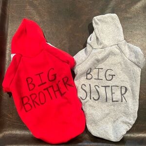 dog sweatshirt bundle Big Brother and Sister Hoodies baby announcement